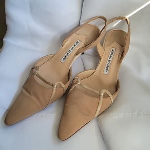 Authentic MANOLO BLAHNIK sling back heels 🔥